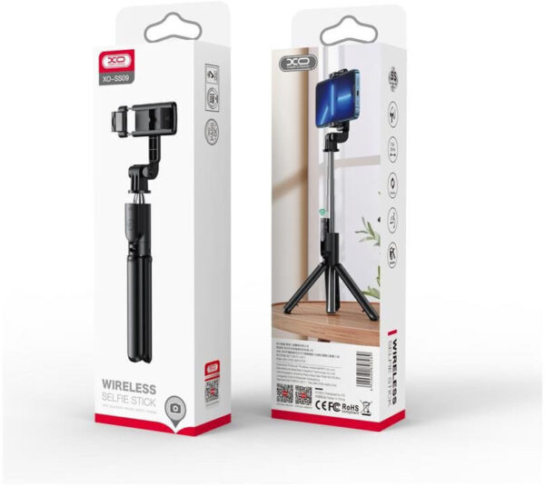 XO SS09 Selfie Stick / Tripod with Bluetooth Remote Control 64cm - Image 6