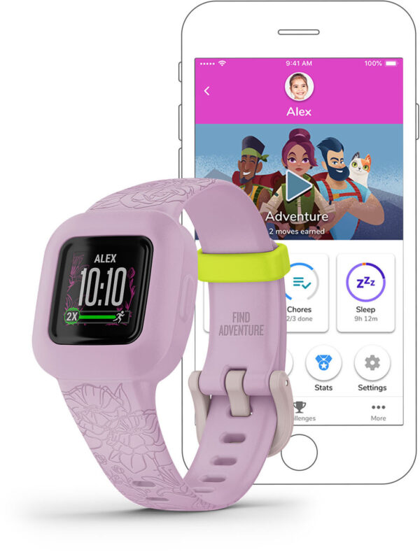 Garmin activity tracker for kids Vivofit Jr.3, lilac floral - Image 6