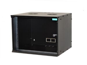 CABINET 19" SPACER    4U 515x450mm, fixare pe perete, Flatpack (dezasamblat),  Black, usa sticla cu blocare, otel 1.5mm, sarcina maxima 100Kg, "SPCW-4U-450-BK"