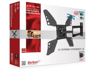 SUPORT de perete BARKAN, pt 1 TV/monitor plat, curbat, diag. max 80 inch, rotatie, inclinare, pivotare, verticala, max 50 kg, "3400LW.W"