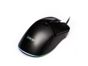 MOUSE Spacer - gaming, gaming, cu fir, USB, optic, rezolutie selectabila max. 8.000 dpi, butoane/scroll 7/1, iluminare RGB, negru, "SPGM-PULSAR-PRO" (timbru verde 0.18 lei)