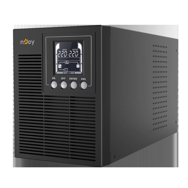 UPS NJOY, "ECHO PRO 1000", Online cu sinusoida pura, mini tower, 1000VA/800W, AVR, Schuko x 3, 2 x baterie GP07122L, LED, back-up 1 - 10 min., "UPOL-OL100EP-CG01B" (timbru verde 11 lei) - Image 2