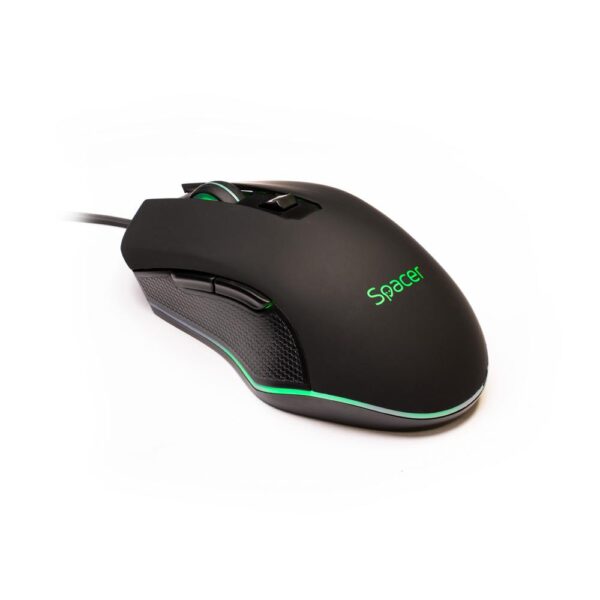 MOUSE  Spacer - gaming, gaming, cu fir, USB, optic, 7200 dpi, butoane/scroll 6/1, iluminare, negru, "SP-GM-01" (timbru verde 0.18 lei) - Image 3