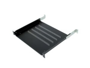 Triton Polička s perforací 1U/650mm,černá, max nosnost 80kg