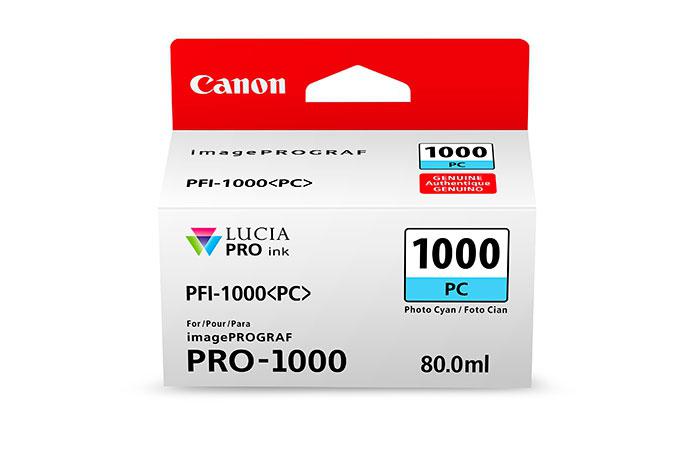 Canon PFI-1000 PC - 80 ml - foto-cyan - original - bl�cktank - f�r imagePROGRAF PRO-1000