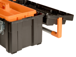Plastic tool box PTB65 650X300X295mm 42L metallic latches