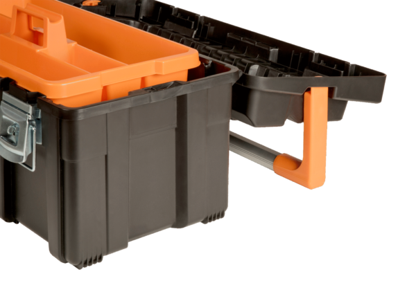 Plastic tool box PTB65 650X300X295mm 42L metallic latches