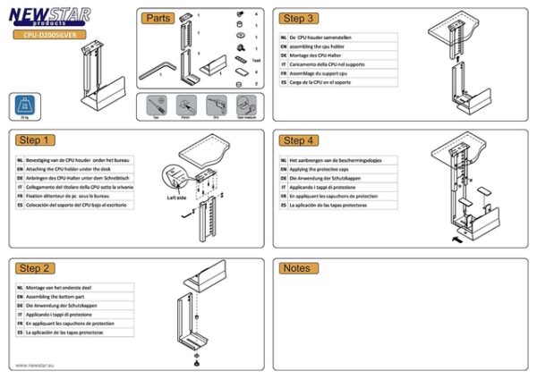 Neomounts CPU-D200 mounting kit - fixed - silver - Image 7