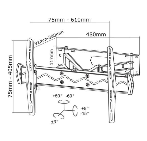 Neomounts LED-W560 bracket - full-motion - for LCD display - black - Image 3