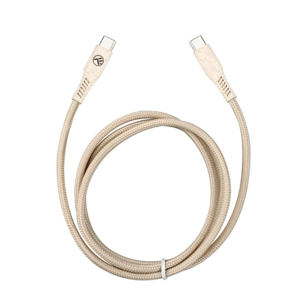 Tellur Green Data Cable Type-C to Type-C 3A PD60W 1m nylon cream - Image 2