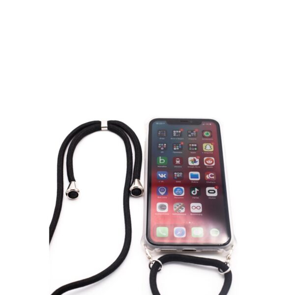 Samsung A30s Case with rope Black Transparent - Image 2