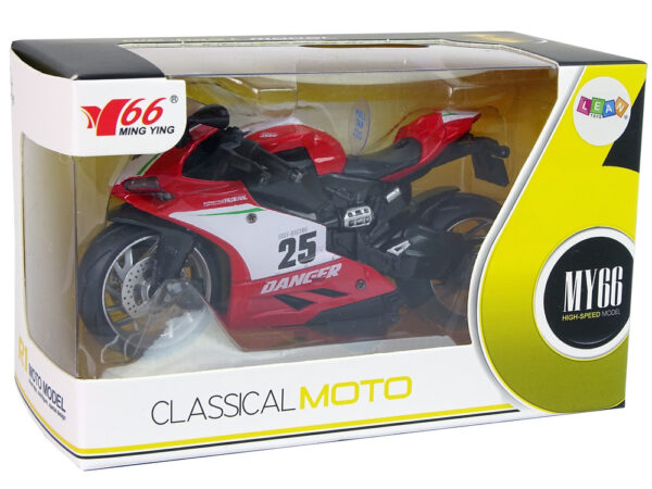 Sports Motorcycle Red 1:12 Pull-Back Drive Sound Lights - Image 5