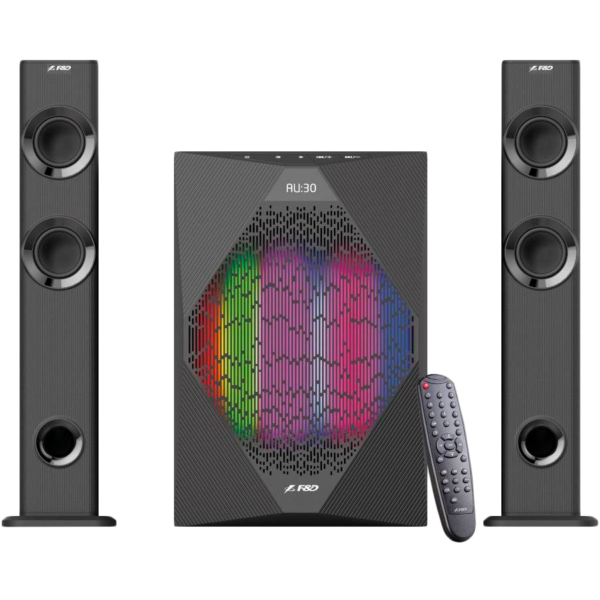 FENDA F&D repro T-300X/ 2.1/ 70W/ černé/ BT4.0/ FM rádio/ USB přehrávání/ dálkové ovládání