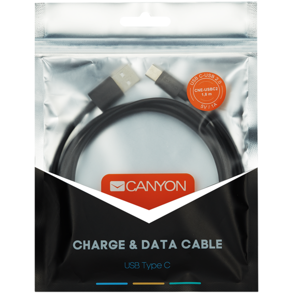 CANYON cable UC-2 USB-C 5W 1m Black - Image 3