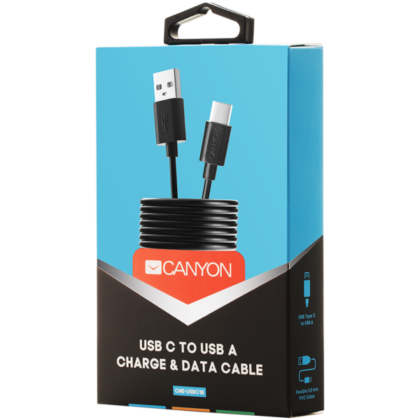 CANYON cable UC-1 USB-C 5W 1m Black - Image 2