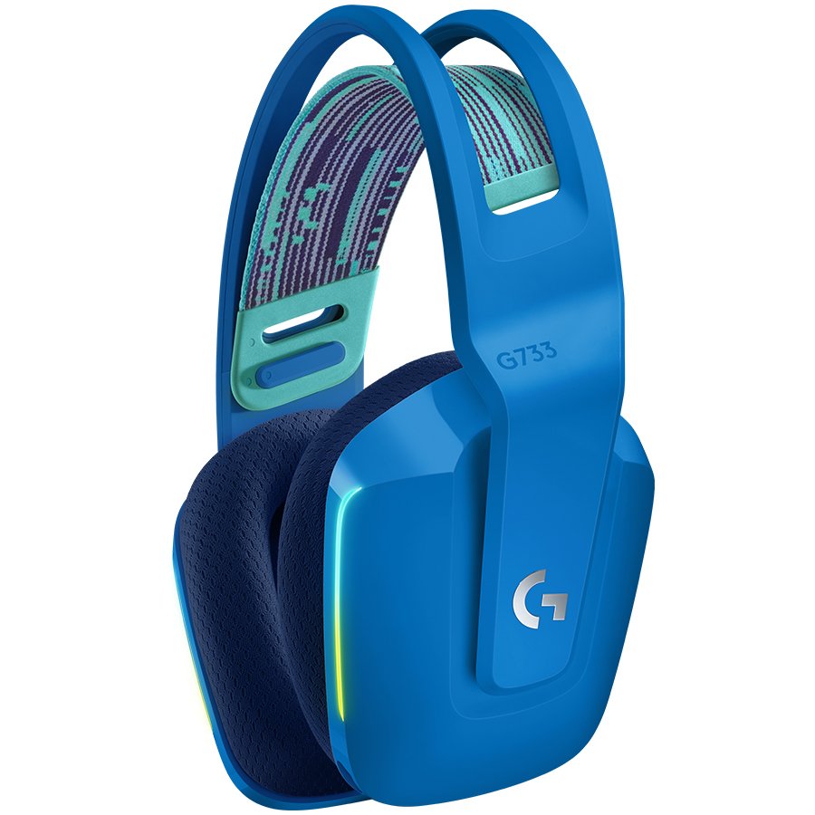 Gaming Earphone Logitech G733 Blue Lightspeed Wireless RGB, Microphone, Blue - Image 3