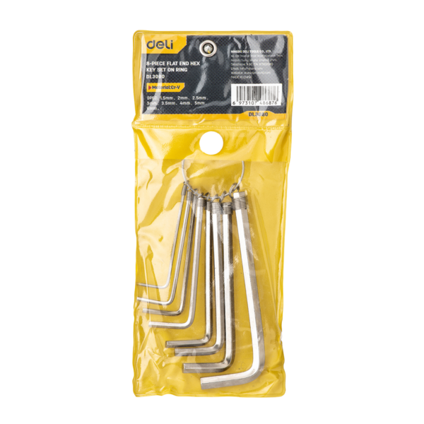 Hex Key Sets 1.5-6mm Deli Tools EDL3080 (silver) - Image 5