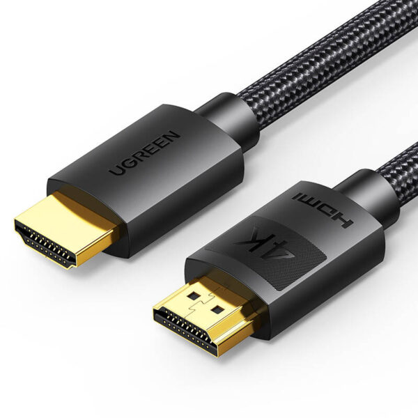 CABLU video Ugreen, "HD119" HDMI (T) la HDMI (T), rezolutie maxima 4K UHD (3840 x 2160) la 60 Hz, braided, 1m, negru "30999" (timbru verde 0.18 lei) - 6957303839995