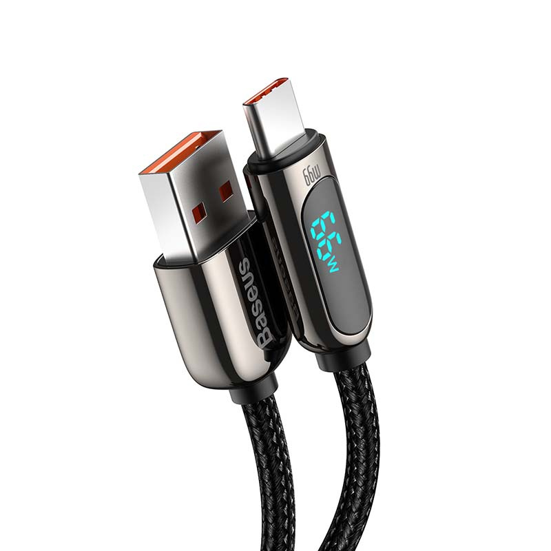 CABLU alimentare si date Baseus, Dynamic Fast Charging Data Cable pt. smartphone, USB (T) la USB Type-C (T), 66W, braided, 2m, negru, "CASX020101" (include TV 0.18lei) - 6932172600587 - Image 2