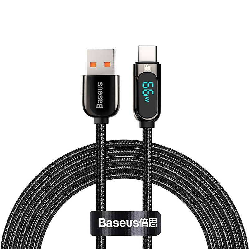 CABLU alimentare si date Baseus, Dynamic Fast Charging Data Cable pt. smartphone, USB (T) la USB Type-C (T), 66W, braided, 2m, negru, "CASX020101" (include TV 0.18lei) - 6932172600587