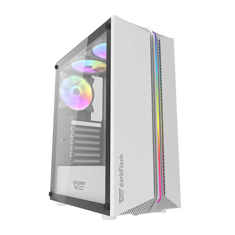 Darkflash DK151 LED computer case (white) + 3 RGB fans - Image 2