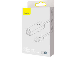ADAPTOR RETEA Baseus Lite, USB 2.0 to RJ-45 10/100 Mbps Adapter, metalic, LED, gri "WKQX000013" (timbru verde 0.18 lei)  - 6932172606046