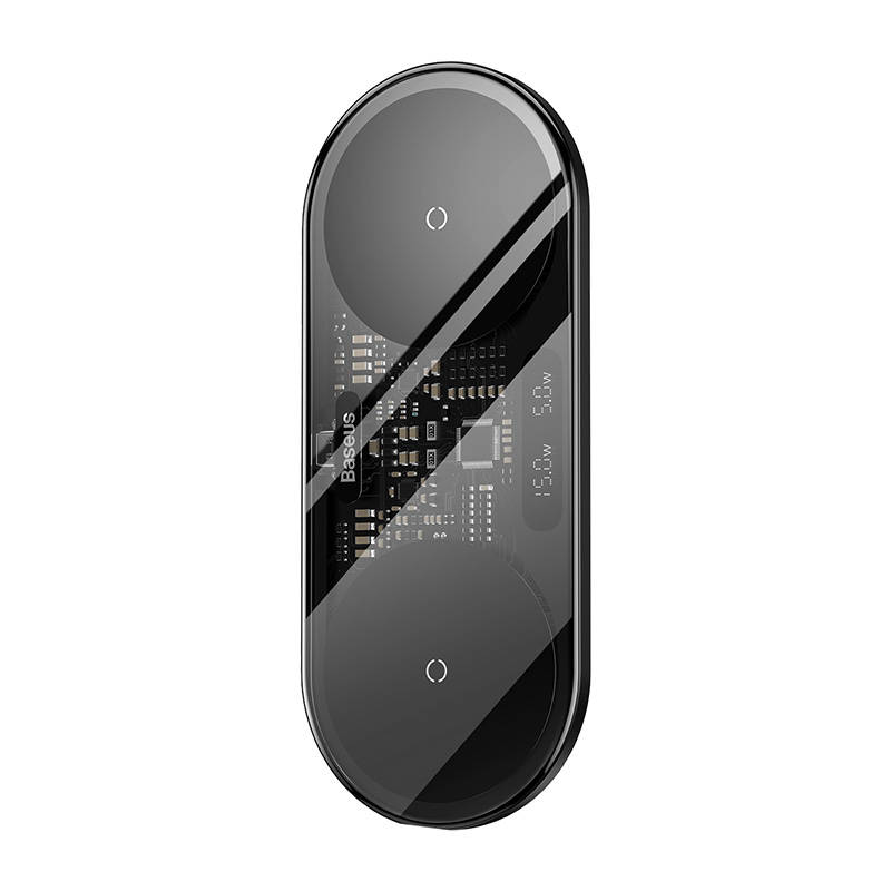 Baseus Wireless Charger Digital LED Display, Dual charging platform, with Type-C cable, 20W Black (WXSX010101) - Image 5