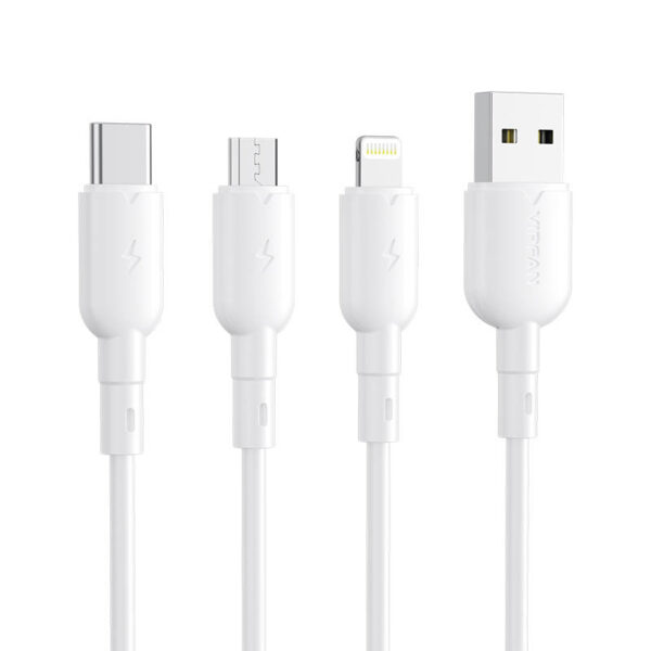 USB to Lightning cable VFAN Colorful X11, 3A, 1m (white) - Image 2