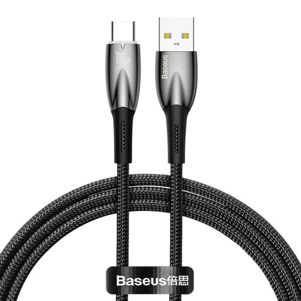 USB cable for USB-C Baseus Glimmer Series, 100W, 1m (Black) - Image 4
