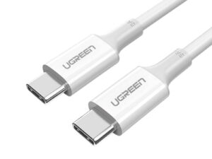 CABLU alimentare si date Ugreen, "US300", Fast Charging Data Cable pt. smartphone,USB Type-C la Type-C, ABS, 5A, 2m, alb "60552" (timbru verde 0.08 lei) - 6957303865529