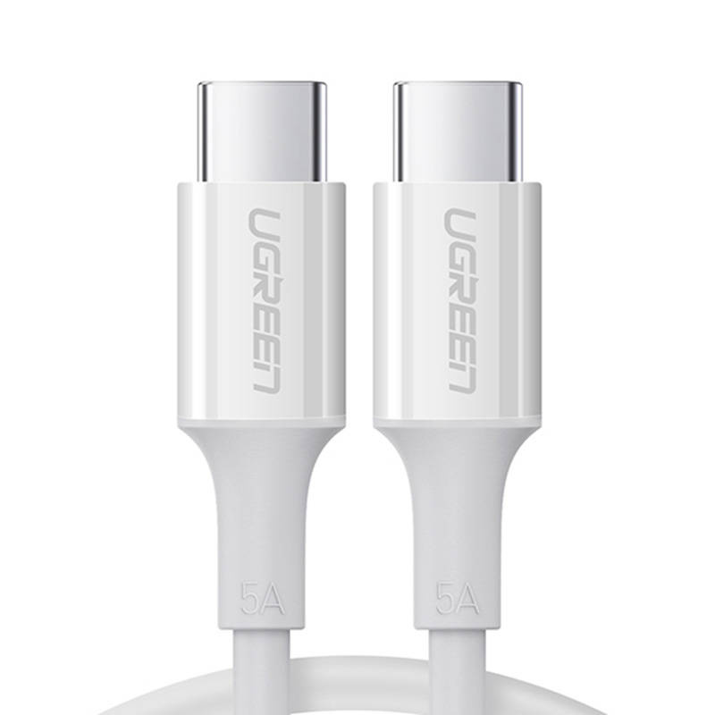 CABLU alimentare si date Ugreen, "US300", Fast Charging Data Cable pt. smartphone,USB Type-C la Type-C, ABS, 5A, 2m, alb "60552" (timbru verde 0.08 lei) - 6957303865529 - Image 2
