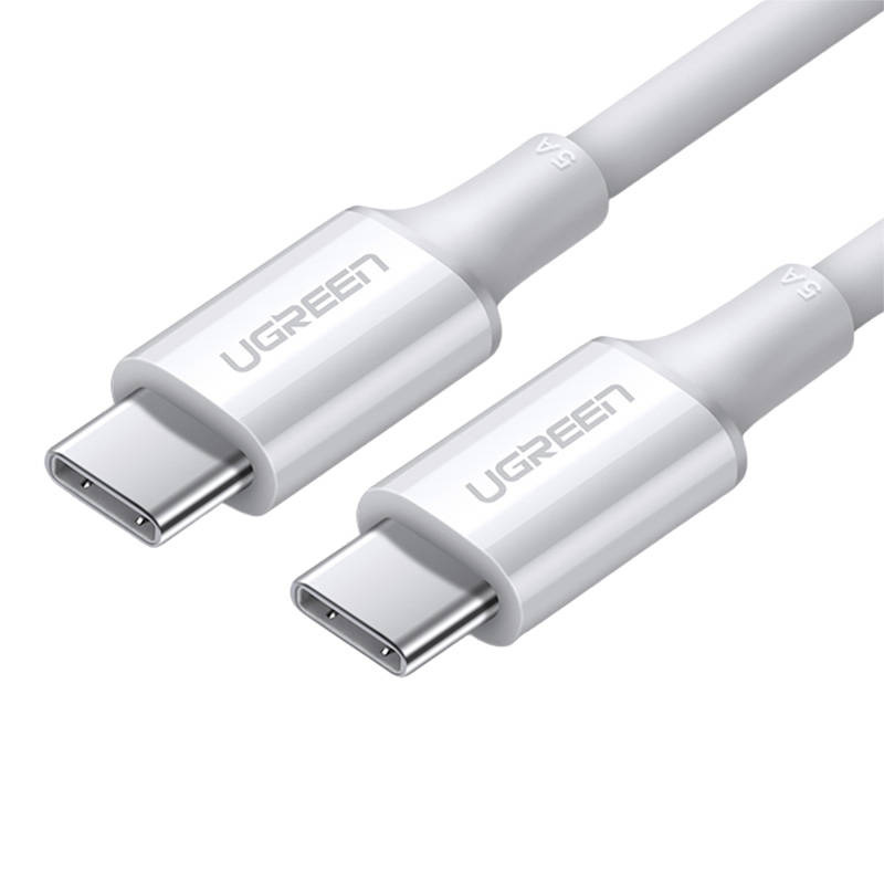 CABLU alimentare si date Ugreen, "US300", Fast Charging Data Cable pt. smartphone,USB Type-C la Type-C, ABS, 5A, 2m, alb "60552" (timbru verde 0.08 lei) - 6957303865529 - Image 3