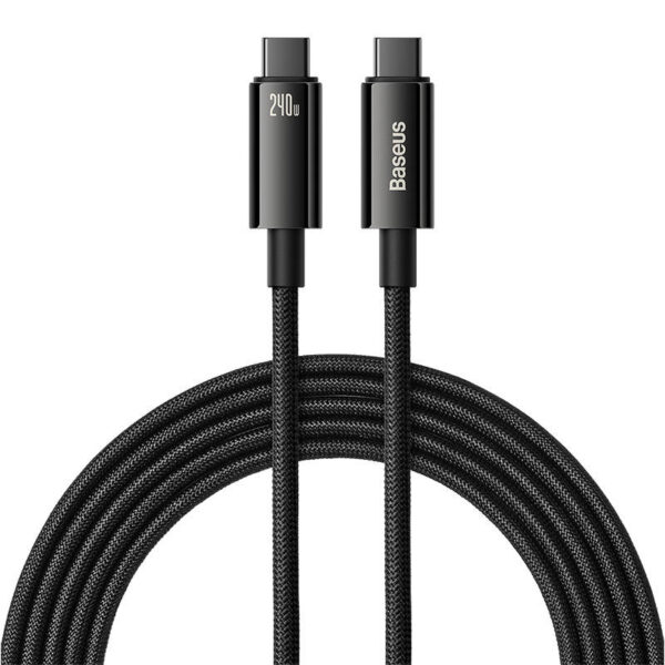 USB-C to USB-C cable Baseus Tungsten Gold 240W 3m (black) - Image 9