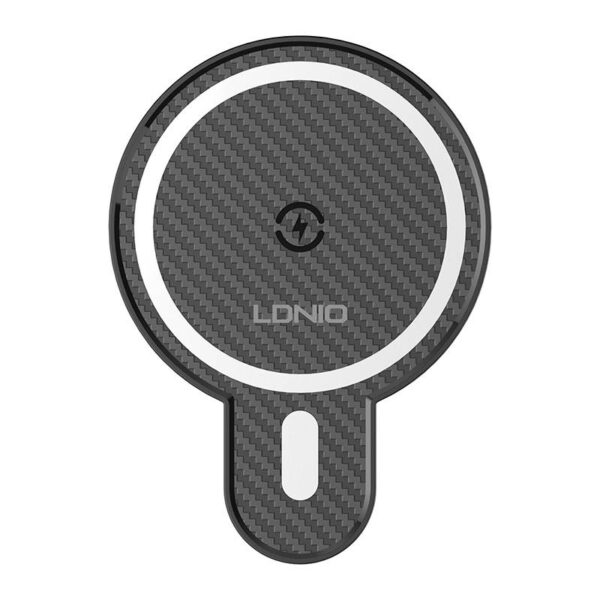 LDNIO Car Mount ,MA20 with inductive charger 15W and metal ring (Black) - Image 4