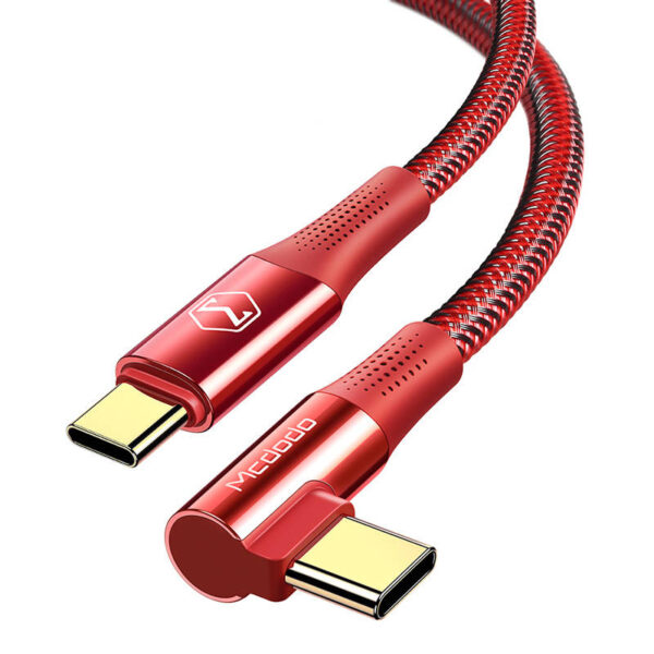 Cable USB-C to USB-C Mcdodo CA-8321 100W 90 Degree 1.2m (red) - Image 4