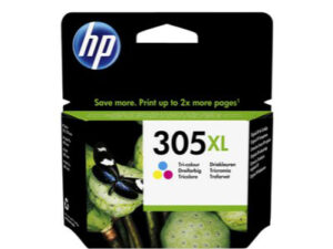 HP 305XL High Yield Tri-Color Ink Cartridge, 200 pages, for HP DeskJet 2300, 2710, 2720, Plus 4100