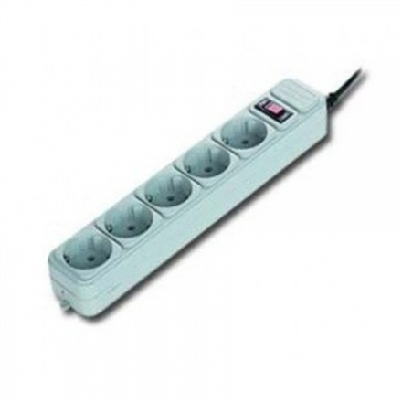 PRELUNGITOR GEMBIRD, Schuko x 5, conectare prin Schuko (T), cablu 3 m, 16 A, protectie supratensiune, protectie copii, gri, "SPG3-B-10C" (timbru verde 0.18 lei)