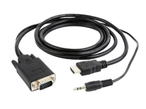 CABLU video GEMBIRD,splitter HDMI(T) la VGA(T)+Jack 3.5mm(T),1.8m,1920x1080 la 60Hz,converteste semnal digital HDMI in analog VGA+audio 3.5 mm jack,negru, "A-HDMI-VGA-03-6" (timbru verde 0.8 lei)