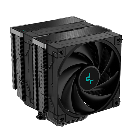 Cooler Deepcool "AK620 Zero Dark", compatibil skt. Intel si AMD, racire cu aer, ventilator 120 mm x 2, 1850 rpm, inaltime cooler 160 mm, 6 heatpipe, "R-AK620-BKNNMT-G-1" (timbru verde 2.00 lei)