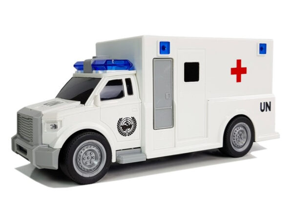 Auto Ambulance with friction drive white 1:20 with sound - Image 2