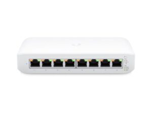 SWITCH. PoE Ubiquiti, port Gigabit x 8, carcasa plastic, "USW-LITE-8-POE" (timbru verde 2 lei)