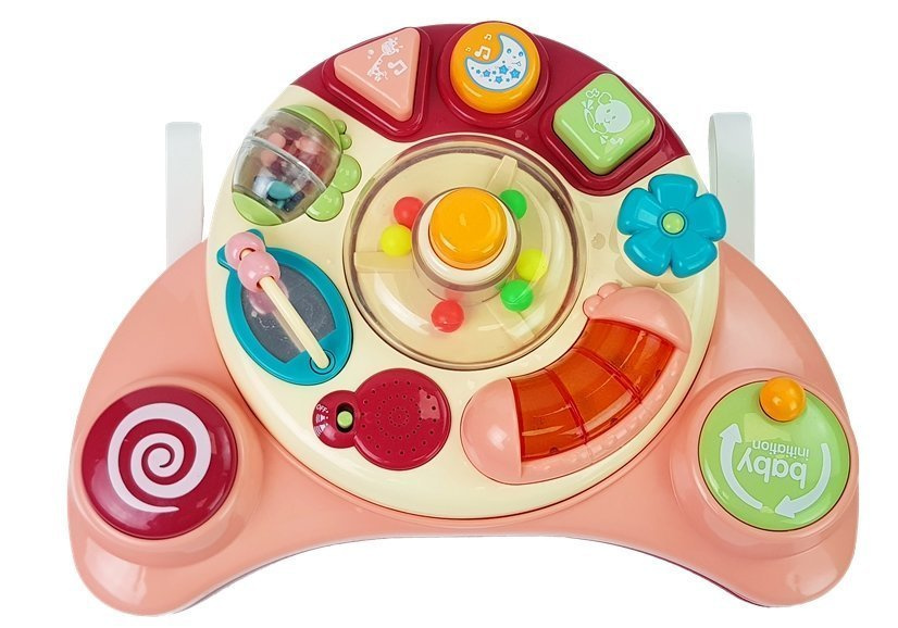 Interactive Baby Panel Toy Music Animal Pink - Image 2