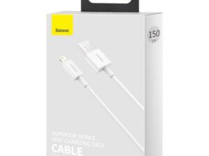 CABLU alimentare si date Baseus Superior, Fast Charging Data Cable pt. smartphone, USB la Lightning Iphone 2.4A, 1.5m, alb "CALYS-B02" (timbru verde 0.08 lei) - 6953156205444