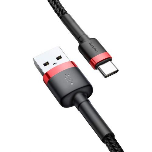CABLU alimentare si date Baseus Cafule, Fast Charging Data Cable pt. smartphone, USB la USB Type-C 3A, 1m, rosu + negru "CATKLF-B91" (timbru verde 0.08 lei) - 6953156278219 - Image 8