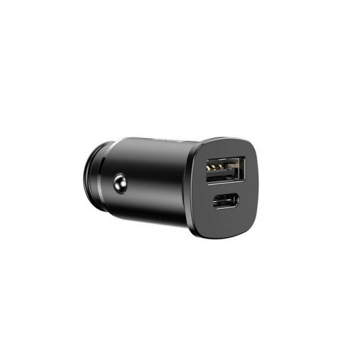INCARCATOR auto Baseus Square metal, 1 x USB Output 5V/3A si 1 x USB Type-C Output 5V/3A, total output 30W, pt. bricheta auto, negru "CCALL-AS01" (timbru verde 0.8 lei) - 6953156281837 - Image 3