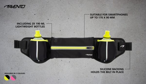 Hip bag with bottles AVENTO 44RA Grey/Fluorescent pink - Image 3