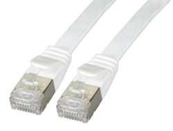 CAT6A U/FTP FLAT 0.5M WHITE/10GBIT PATCH CABLE CU