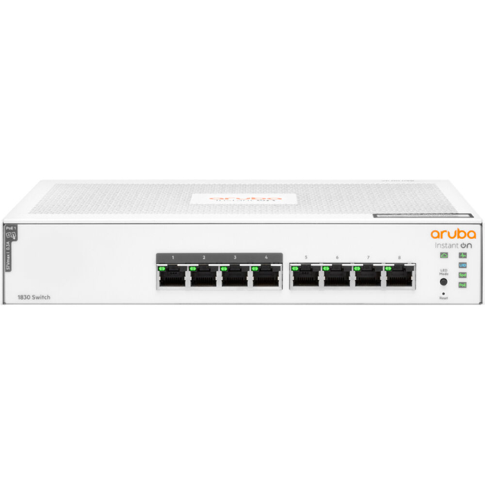 HPE Networking Instant On 1830 8G 4p Class4 PoE 65W Switch - Switch - smart - 4 x 10/100/1000 + 4 x 10/100/1000 (PoE+) - skrivbordsmodell, rackmonterbar - PoE+ (65 W)