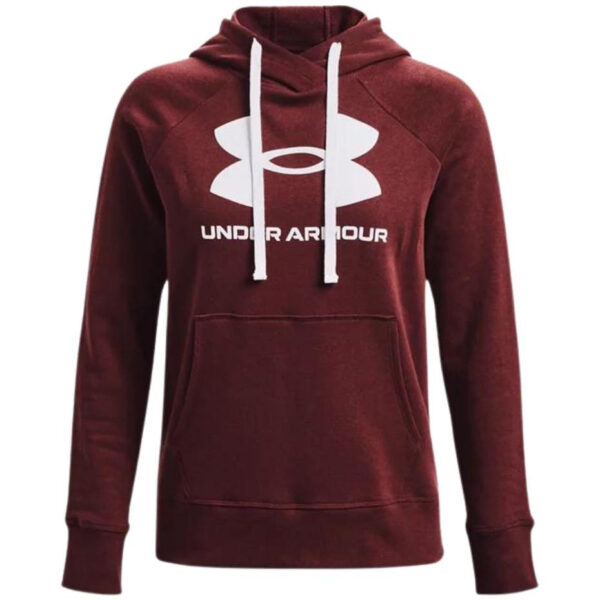 Under Armour Women's Rival Fleece Logo Hoodie Burgundy 1356318 690