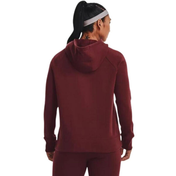 Under Armour Women's Rival Fleece Logo Hoodie Burgundy 1356318 690 - Image 2